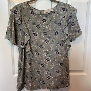 Green Floral Blouse